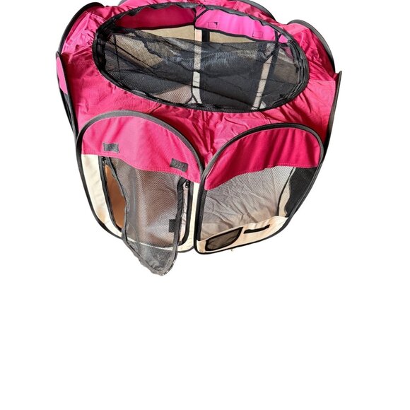 Portable Red Doggie/Cat Dorm Pet Playpen W/ Mesh Sides & Top Zippered Doors 600D - Picture 6 of 14